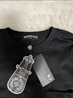 Chrome Hearts Black Crewneck Tee with Signature Hang Tags